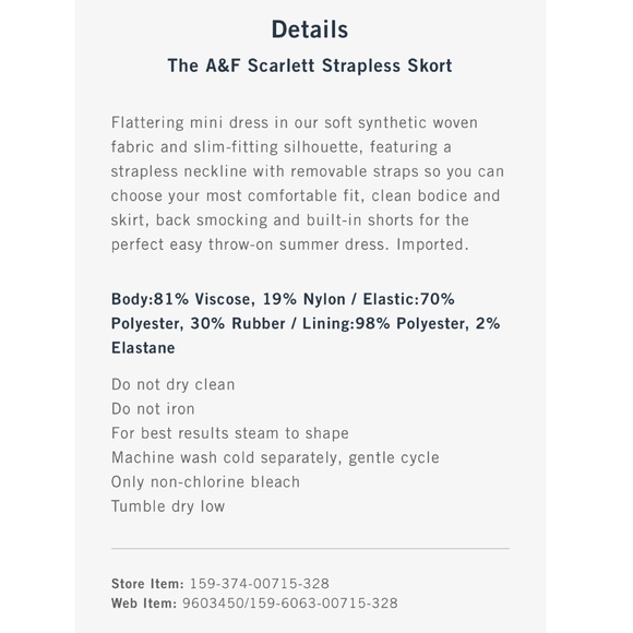 The A&F Scarlett Strapless Skort Dress - Picture 7 of 7